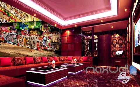 Image of 3D Graffiti Street Wall Paper Murals Art Print Wall Decals Decor IDCWP-TY-000003