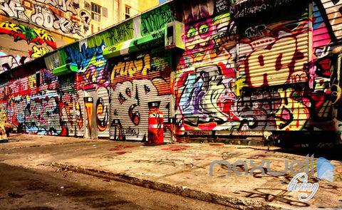 Image of 3D Graffiti Street Wall Paper Murals Art Print Wall Decals Decor IDCWP-TY-000003