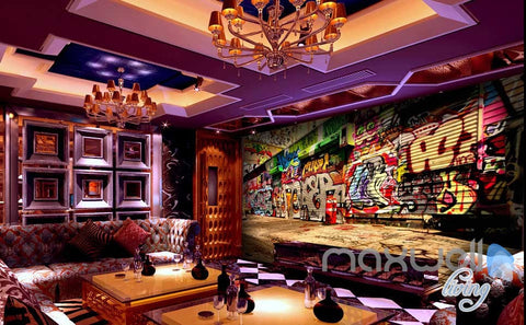 Image of 3D Graffiti Street Wall Paper Murals Art Print Wall Decals Decor IDCWP-TY-000003