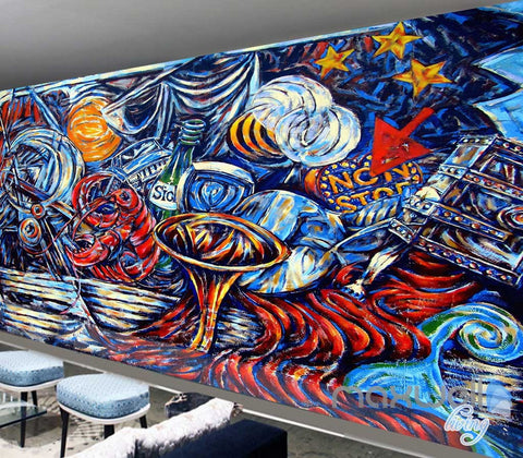 Image of 3D Graffiti Urban Paint Wall Murals Paper Art Print Decals Decor IDCWP-TY-000008