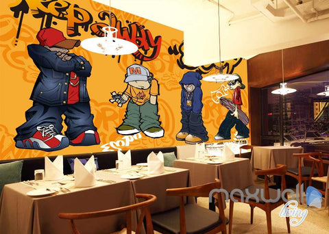 Image of 3D Graffiti Boys Stop Wall Mural Paper Art Print Decals Decor IDCWP-TY-000014