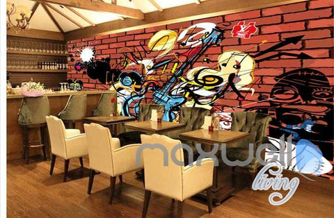 Image of 3D Graffiti Music Guitar Wall Mural Paper Art Print Decals Decor IDCWP-TY-000015
