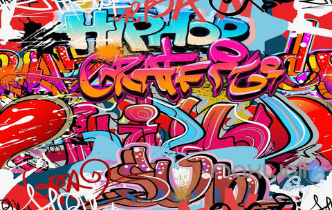 Image of 3D Graffiti Hip Hop Wall Mural Paper Art Print Decals Decor IDCWP-TY-000016