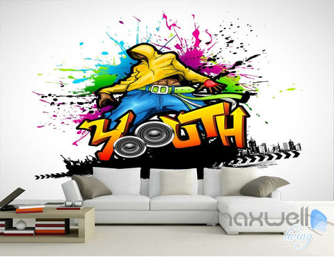 Image of 3D Graffiti Youth Wall Mural Paper Art Print Decals Decor IDCWP-TY-000017