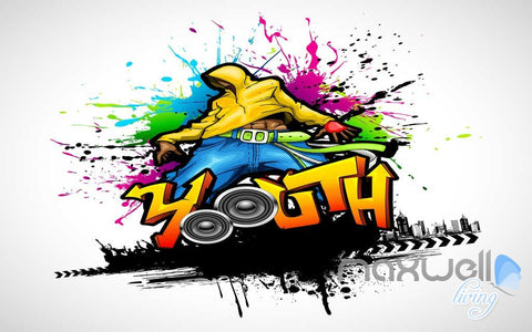 Image of 3D Graffiti Youth Wall Mural Paper Art Print Decals Decor IDCWP-TY-000017