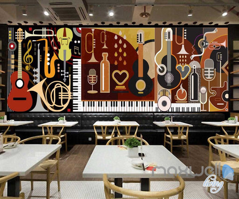 Image of 3D Music Instruments Volin Wall Mural Paper Art Print Decals Decor IDCWP-TY-000019