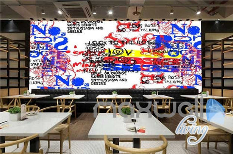 Image of 3D Graffiti Code Wall Mural Paper Art Print Decals Decor Living Room IDCWP-TY-000020