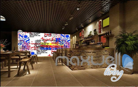 Image of 3D Graffiti Code Wall Mural Paper Art Print Decals Decor Living Room IDCWP-TY-000020