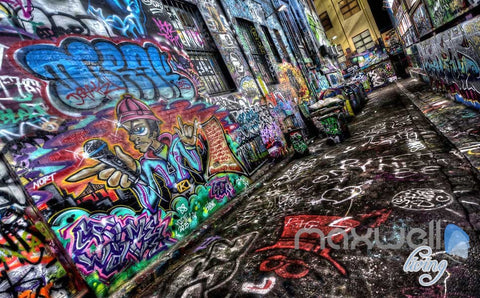 Image of 3D Graffiti Backstreet Wall Mural Paper Art Print Decals Decor IDCWP-TY-000022
