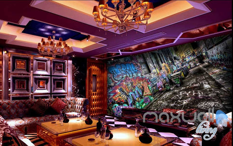 Image of 3D Graffiti Backstreet Wall Mural Paper Art Print Decals Decor IDCWP-TY-000022