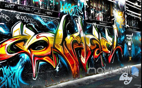 Image of 3D Graffiti Monkey King Wall Murals Paper Art Print Decals Decor Wallpaper IDCWP-TY-000028