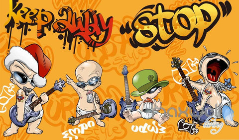 Image of Cartoon Punk Baby Wall Murals Paper Art Print Decals Decor Wallpaper IDCWP-TY-000030