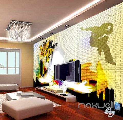 Image of 3D Graffiti Art City Wall Murals Paper Print Decals Decor Wallpaper IDCWP-TY-000037
