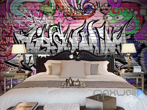 Image of 3D Graffiti Letters Monster Wall Mural Paper Art Print Decals Decor Wallpaper IDCWP-TY-000041