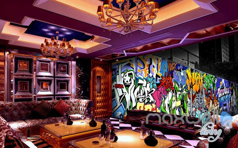 Image of 3D Graffiti Color Letter Wall Murals Paper Art Print Decals Decor Wallpaper IDCWP-TY-000044