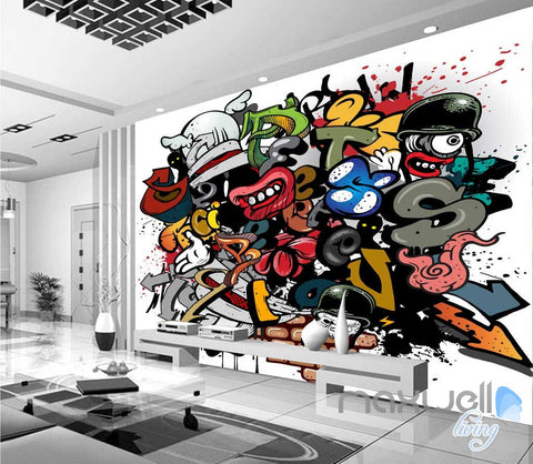 Image of 3D Graffiti Picture Wall Paper Art Murals Print Decals Decor Wallpaper IDCWP-TY-000051