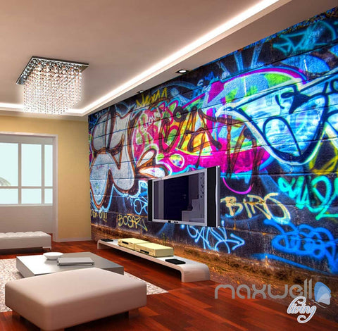 Image of 3D Graffiti Chalk Art Wall Paper Murals Print Decals Decor Wallpaper IDCWP-TY-000054