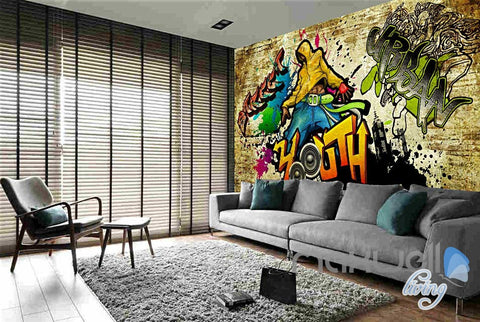 Image of 3D Graffiti Party Time Wall Paper Murals Print Decals Decor Wallpaper IDCWP-TY-000056