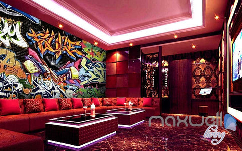 Image of 3D Graffiti Letter Art Wall Paper Murals Print Decals Decor Wallpaper IDCWP-TY-000059