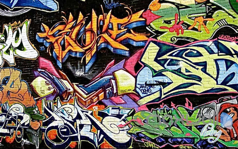 Image of 3D Graffiti Letter Art Wall Paper Murals Print Decals Decor Wallpaper IDCWP-TY-000059