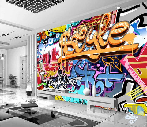 Image of 3D Graffiti Style Wall Art Mural Paper Print Decals Decor Wallpaper IDCWP-TY-000060