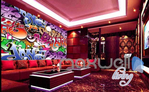 Image of 3D Graffiti Art Letters Wall Murals Paper Print Decals Decor Wallpaper IDCWP-TY-000065