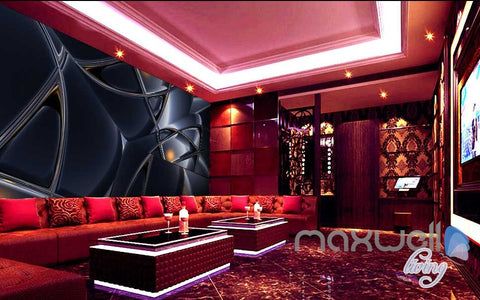 Image of 3D Black Glass Art Wall Murals Paper Print Decals Decor Wallpaper IDCWP-TY-000068