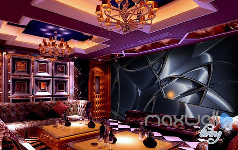 Image of 3D Black Glass Art Wall Murals Paper Print Decals Decor Wallpaper IDCWP-TY-000068