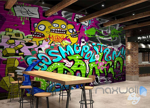 Image of 3D Graffiti Cosmopolitan Wall Murals Paper Print Decals Decor Wallpaper IDCWP-TY-000074