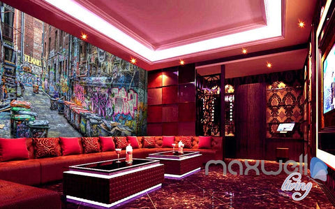Image of 3D Graffiti Street Corner Wall Murals Paper Art Print Decals Decor IDCWP-TY-000075