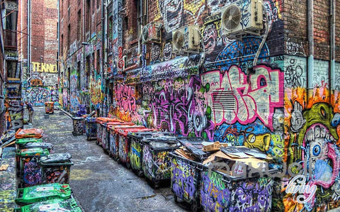 Image of 3D Graffiti Street Corner Wall Murals Paper Art Print Decals Decor IDCWP-TY-000075