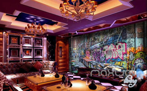 Image of 3D Graffiti Street Corner Wall Murals Paper Art Print Decals Decor IDCWP-TY-000075