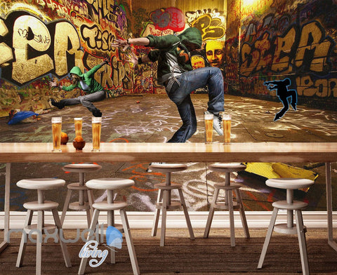 Image of 3D Graffiti Street Dancer Wall Murals Wallpaper Wall Art Decals Decor IDCWP-TY-000083