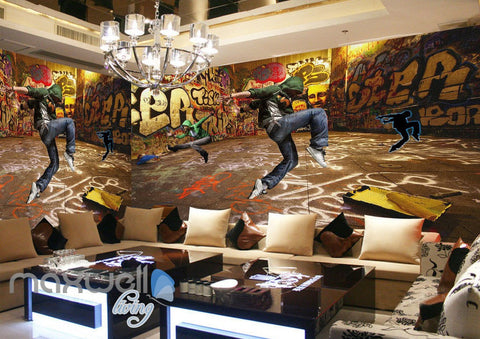 Image of 3D Graffiti Street Dancer Wall Murals Wallpaper Wall Art Decals Decor IDCWP-TY-000083