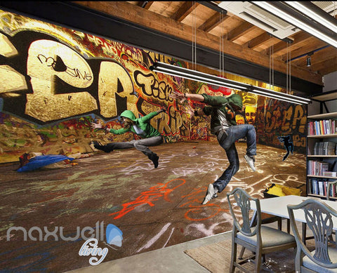 Image of 3D Graffiti Street Dancer Wall Murals Wallpaper Wall Art Decals Decor IDCWP-TY-000083