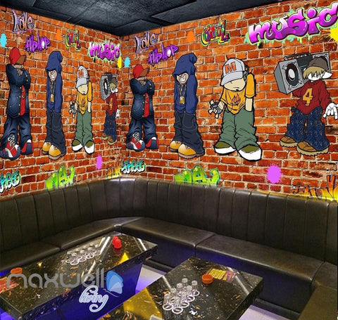 Image of 3D Graffiti Hip Hop Boys Wall Murals Wallpaper Wall Art Decals Decor IDCWP-TY-000098
