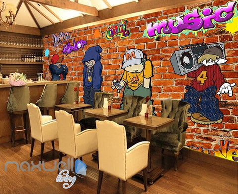 Image of 3D Graffiti Hip Hop Boys Wall Murals Wallpaper Wall Art Decals Decor IDCWP-TY-000098