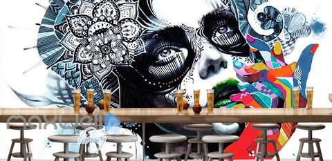 Image of 3D Graffiti Urban Princess Girl Wall Murals Wallpaper Wall Art Decals Decor IDCWP-TY-000099