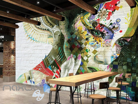 Image of 3D Graffiti Tatoo Girl Wall Murals Wallpaper Wall Art Decals Decor IDCWP-TY-000100