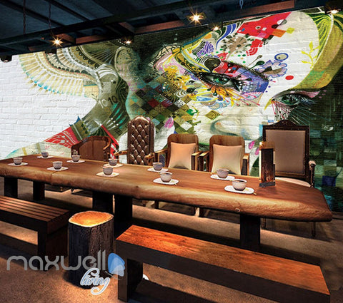 Image of 3D Graffiti Tatoo Girl Wall Murals Wallpaper Wall Art Decals Decor IDCWP-TY-000100