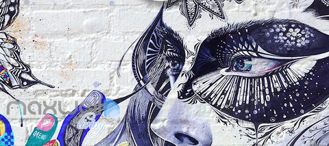 Image of 3D Graffiti Butterfly Lady Wall Murals Wallpaper Wall Art Decals Decor IDCWP-TY-000101