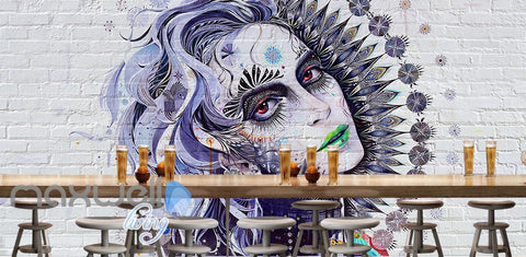 Image of 3D Graffiti Retro Queen Brick Wall Murals Wallpaper Wall Art Decals Decor IDCWP-TY-000102