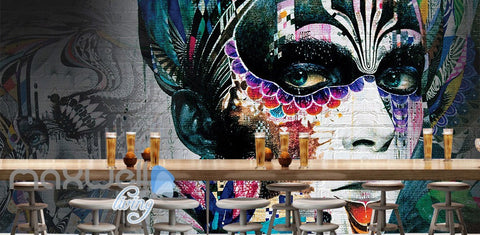 Image of 3D Graffiti Party Queen Colorful Art Wall Murals Wallpaper Wall Art Decals Decor IDCWP-TY-000103