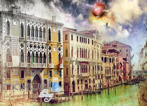 Image of 3D Graffiti Vinice Building Wall Murals Wallpaper Wall Art Decals Decor IDCWP-TY-000108