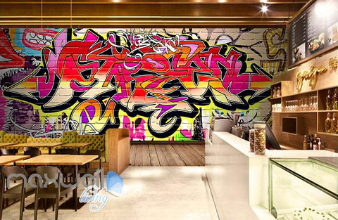 Image of 3D Graffiti Abstract Colorful Words Wall Murals Wallpaper Wall Art Decals Decor IDCWP-TY-000124