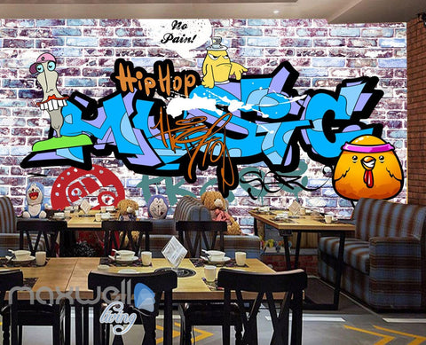 Image of custom size 243X316cm 3D Graffiti Letters Bricks Wall Murals Wallpaper Wall Art Decals Decor IDCWP-TY-000133