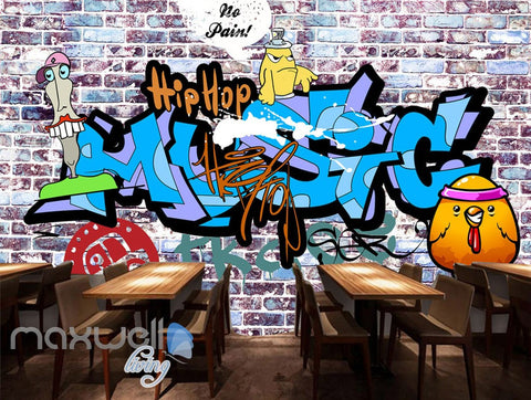 Image of 3D Graffiti Letters Bricks Wall Murals Wallpaper Wall Art Decals Decor IDCWP-TY-000133