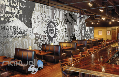 Image of 3D Retro Vintage Graffiti Wall Murals Wallpaper Wall Art Decals Decor IDCWP-TY-000134
