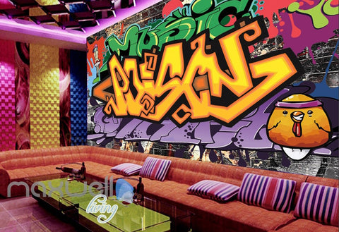 Image of 3D Graffiti Letters Music Art Wall Murals Wallpaper Wall Paper Decals Decor IDCWP-TY-000135