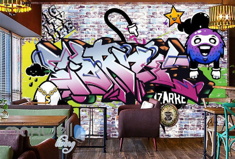 Image of 3D Graffiti Bizarre Star Letters Wall Murals Wallpaper Wall Art Decals Decor IDCWP-TY-000137